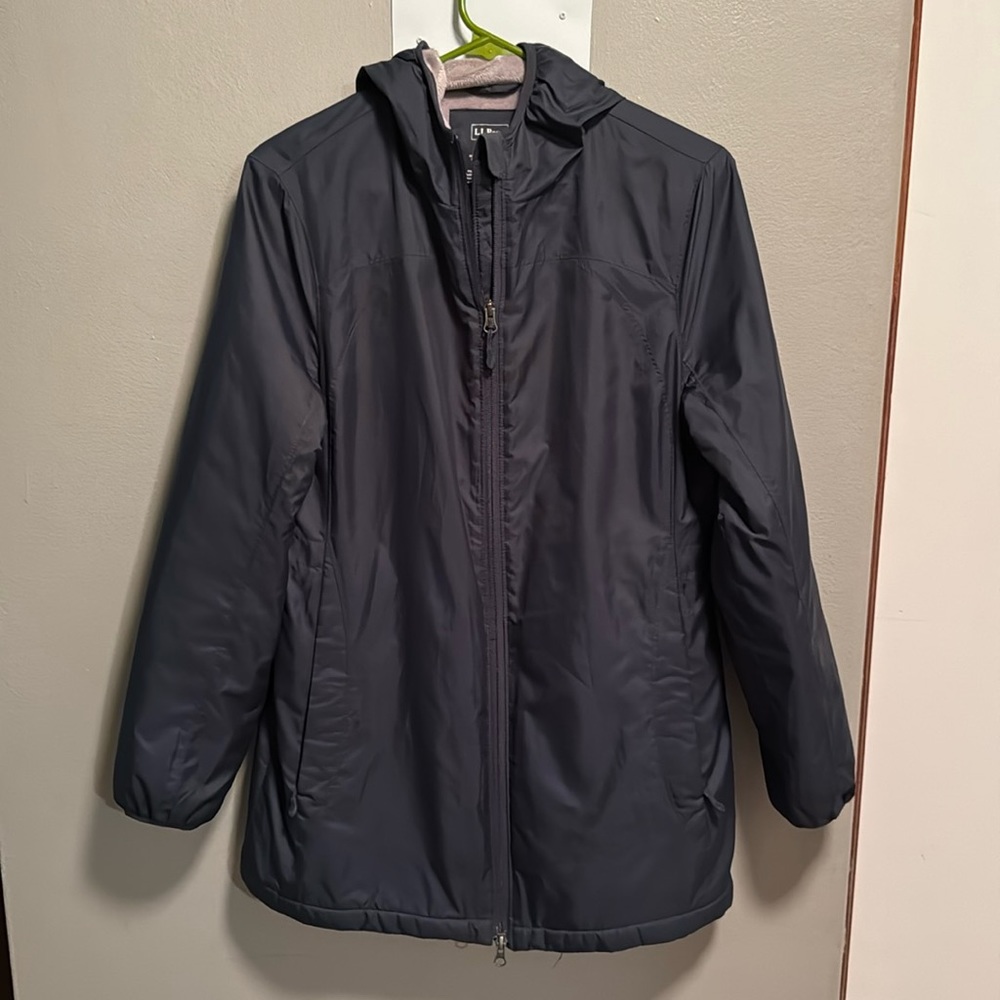 L.L. Bean Navy Blue Lined Hooded Jacket Size XS Reg